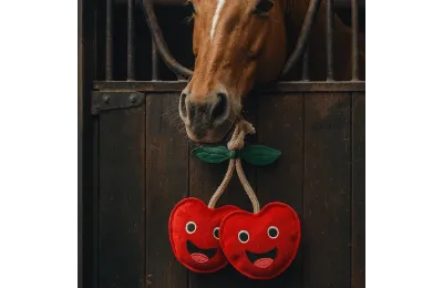 Paardenspeeltje Kersen &ndash; Duurzaam Leren Speelgoed voor de Box | Merlin&Cie