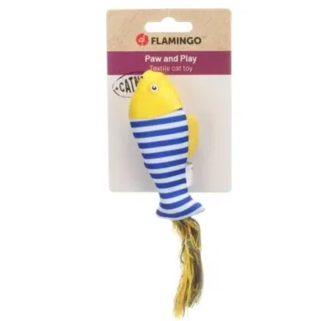 Jouet pour Chats &ndash; Poisson Jaune avec Cataire & Rubans