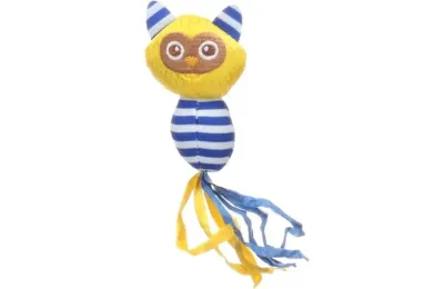 Catnip Owl Toy for Cats | Yellow, Lightweight with Ribbons | 4.8 &times; 2.8 &times; 8.3 cm