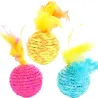 Jouet pour Chat &ndash; Balle Plumes (plusieurs couleurs) - Flamingo