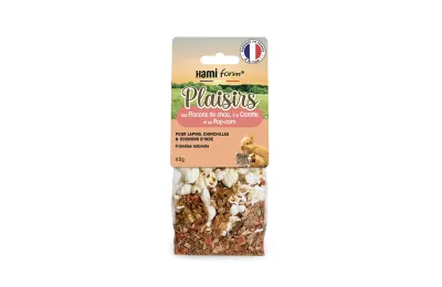 Gourmandise pour Lapins &ndash; Pop-corn, Flocon de choux & Carottes | Friandise Naturelle Hamiform