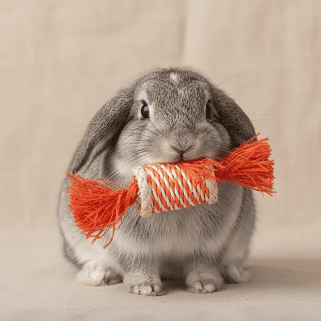 Jouet &agrave; Mordiller et faire Rouler pour Lapins  &ndash; Rouleau Orange