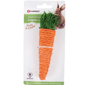 Juguete para Roer para Conejos &ndash; Zanahoria Naranja - Flamingo