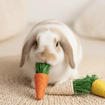 Jouet pour Lapins à Mâcher – Assortiment de 3 Carottes Colorées