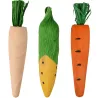 Festive Chew Toy for Rabbits &ndash; Three Carrots in Wood & Corn | Flamingo