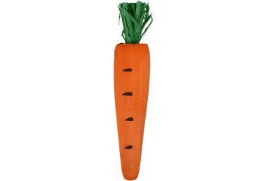 Festive Chew Toy for Rabbits &ndash; Three Carrots in Wood & Corn | Flamingo