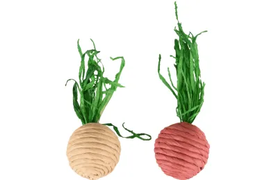 Set 2 Spielzeuge f&uuml;r Kaninchen &ndash; Geflochtene Rettiche - Flamingo