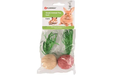 Set 2 Spielzeuge f&uuml;r Kaninchen &ndash; Geflochtene Rettiche - Flamingo