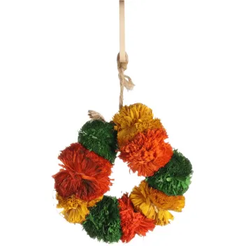 Colourful Rabbit Chew Crown | Corn Leaf & Jute Hanging Toy | Dental-Friendly