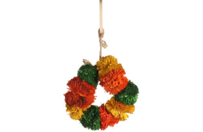 Colourful Rabbit Chew Crown | Corn Leaf & Jute Hanging Toy | Dental-Friendly