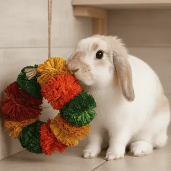 Jouet pour Lapins à Suspendre – Couronne colorée à ronger