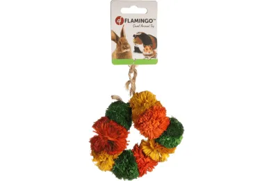 Juguete Colgante para Conejos &ndash; Corona Colorida para Masticar