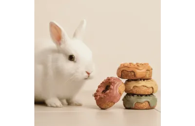 Pack Donuts f&uuml;r Kaninchen &ndash; 4 Sorten (Banane, Erdbeere, Apfel, Karotte) - Bubimex