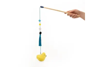 ZippyPaws Bamboo Cat Wand with Bird Plush | ZippyClaws ZippyStick