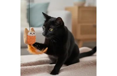 Kattenspeeltje Uil &ndash; Met Pluimen, Kurk & Kattenkruid | Merlin&Cie