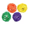 Kattenspeeltjes Set &ndash; 4 Natuurlijke Rotan Ballen met Kattenkruid | Merlin&Cie