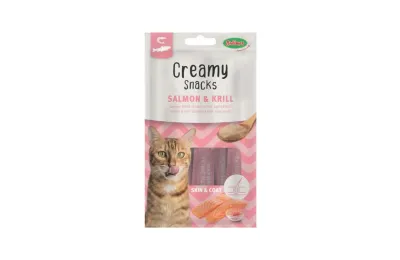 Romige kattensnacks in sticks &ndash; kip & kaas of zalm & krill &ndash; x4 (60 g) - Bubimex