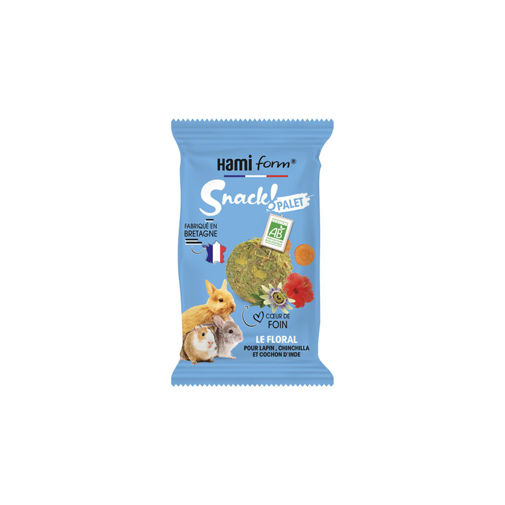 Snack Palet pour Lapin - Le Floral (Carotte, Passiflore, Hibiscus) - bio