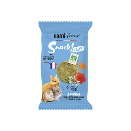 Snack Palet pour Lapin - Le Floral (Carotte, Passiflore, Hibiscus) - bio