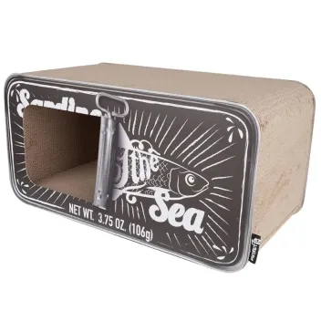 Cat Scratcher & Hideout – Sardine Tin Design – Recycled Cardboard | District 70