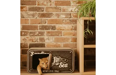 Krab- en Schuilhuisje voor Katten &ndash; Sardineblik van Gerecycled Karton | Merlin&Cie