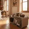 Escondite y rascador 2 en 1 para gatos - Lata de sardinas - Fabricado con cart&oacute;n reciclado - District 70