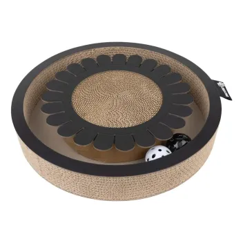 Jeu attrape balles et griffoir pour chat en forme de fleur (noir ou blanc) - District 70