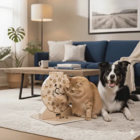 Houten Intelligentiespel &ldquo;Klok&rdquo; &ndash; My Intelligent Pets | Voor Honden & Katten