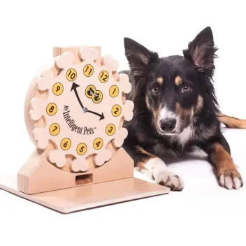 Horloge &ndash; Jouet d&rsquo;intelligence en bois pour chiens et chats