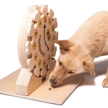 Horloge &ndash; Jeu d&rsquo;intelligence en bois pour chiens et chats - My Intelligent Dogs