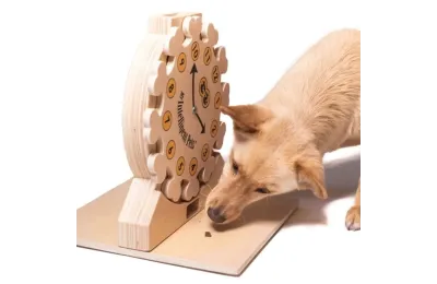 Houten Intelligentiespel &ldquo;Klok&rdquo; &ndash; My Intelligent Pets | Voor Honden & Katten