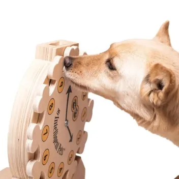 Horloge &ndash; Jeu d&rsquo;intelligence en bois pour chiens et chats - My Intelligent Dogs