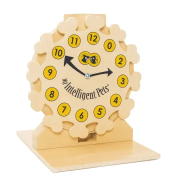 Horloge &ndash; Jouet d&rsquo;intelligence en bois pour chiens et chats