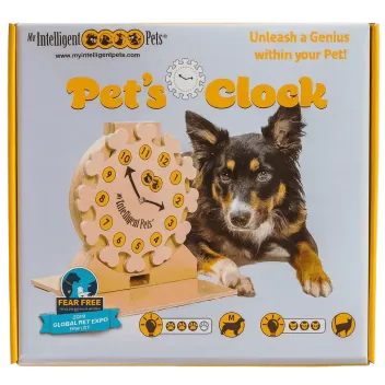 Horloge &ndash; Jouet d&rsquo;intelligence en bois pour chiens et chats