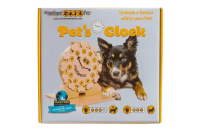 Horloge &ndash; Jouet d&rsquo;intelligence en bois pour chiens et chats