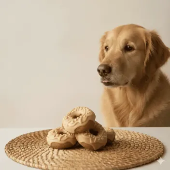 Pack 4 Donuts f&uuml;r Hunde &ndash; Huhn & Kokos - Bubimex