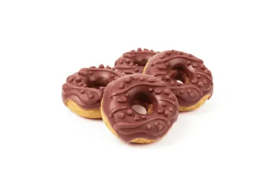 Confezione 4 Donuts per Cani &ndash; Pollo & Mirtillo Gustoso - Bubimex