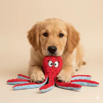 Jouet, peluche, doudou pour Chiens - Pieuvre de 45 cm (3 couleurs)