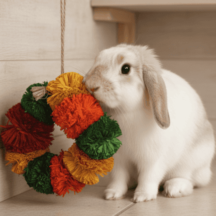 Kleurrijk hangend konijnenspeelgoed