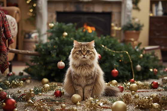 Katten & kerstdecoratie: 7 tips zodat je boom en huis heel blijven