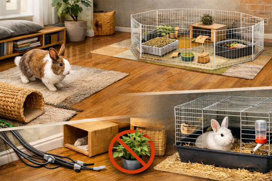 Wat is de ideale leefomgeving voor mijn konijn? Kooi, ren of vrij rondlopen in huis
