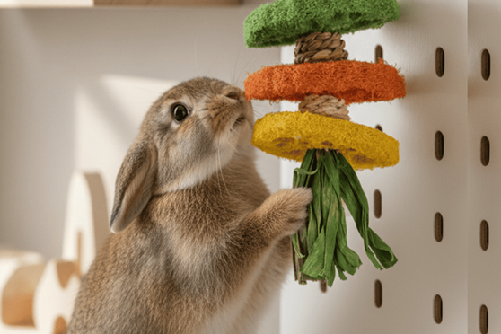 Jouets &agrave; ronger pour lapins : indispensables pour leur bien-&ecirc;tre et leurs dents